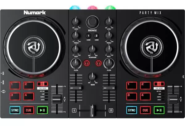 Numark Party Mix - Console DJ a 2 Canali per Serato DJ Lite, con Scheda Audio